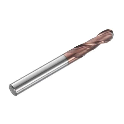Image of HARFINGTON Ball Nose End Mill 2 Flute 5 /16 inch Diameter 5 /16 inch Shank Tungsten Carbide Uncoated Spiral CNC Router Bits 1-1 /8 inch Cutting Length Single End Ball for Carving Engraving Grinding