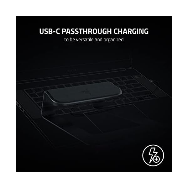 Razer Laptop Stand Chroma V2 - Ergonomic laptop stand including 3x USB hub (2x USB-A, 1x USB-C, 1x HDMI, 18 degree tilt angle, aluminium and ergonomic design) Black - Image 6