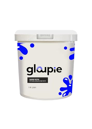 GLOUPIE SUPER TETTO Idropittura Acrilica Elastomerica Per Protezione E Decorazione Di Tetti E Superfici Esterne 14 Lt Bianco