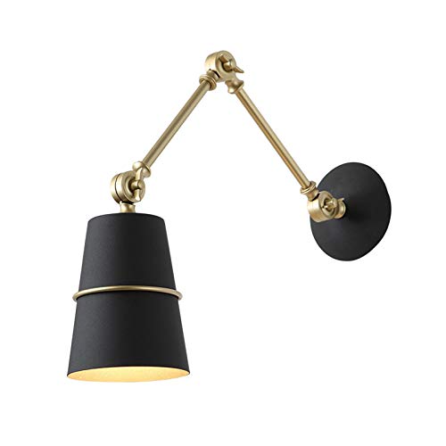 Applique murale à bras oscillant luminaire noir réglable cuisine et ferme