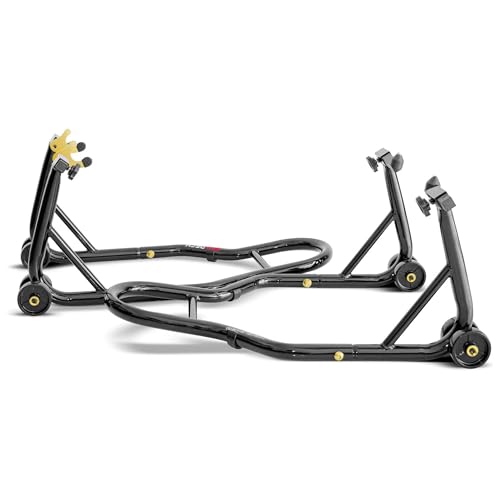 BOUDECH Coppia di supporti alzamoto anteriore e posteriore fino a 400kg (Motorlock)