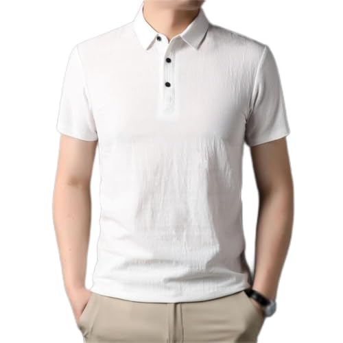 T-shirt coton et lin anti-transpiration à col brodé