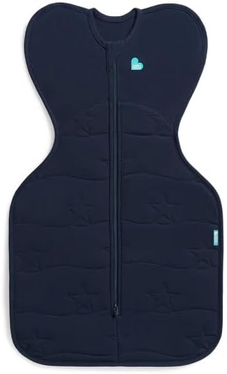 Love to Dream Swaddle UP, Extra Warm 3.5 TOG, Navy Star, Quilted Cotton, 8-13lbs, Snug Fit, Dramatically Better Sleep, Allow Baby to Sleep in Their Preferred Arms Up Position for Self-Soothing