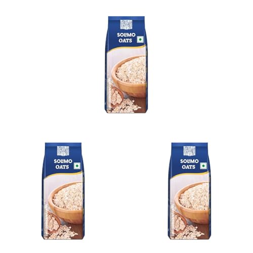Image of Amazon Brand - Solimo Rolled Oats | 2 Kg | Contains 100% Oats | Source of Protein | Quick Breakfast - Cooks in 3 Mins (Pack of 3)