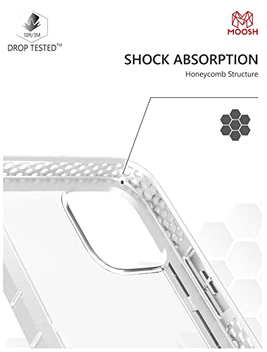 Image of MOOSH Commuter Series for iPhone 12 Mini Case Clear Back 10FT Drop Tested Scratch-Resistant Raised Edges Replaceable Colour Blocks Shock Absorption Apple iPhone 12 Mini Case 5.4 inch (White)