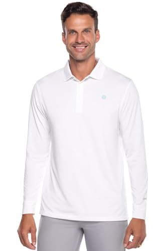 Coolibar UPF 50+ Men's Golf Polo- Sun Protective,X-Large,White