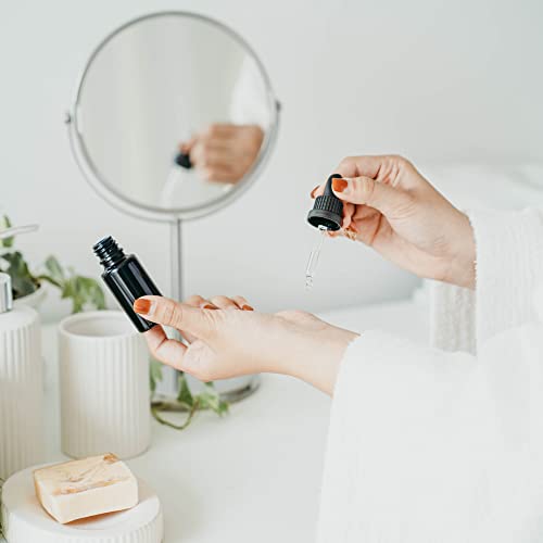 Infinity Jars 15 Ml (.5 Fl Oz) Black Ultraviolet Glass Bottle W/Glass Eye Dropper 3-Pack #TOP7