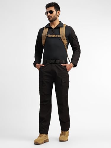 Image of MOUNTMILLER Mens Full Sleeve Ripstop Tactical Polo T-Shirt | UV Protective| Ideal for Hiking & Trekking, Outdoor