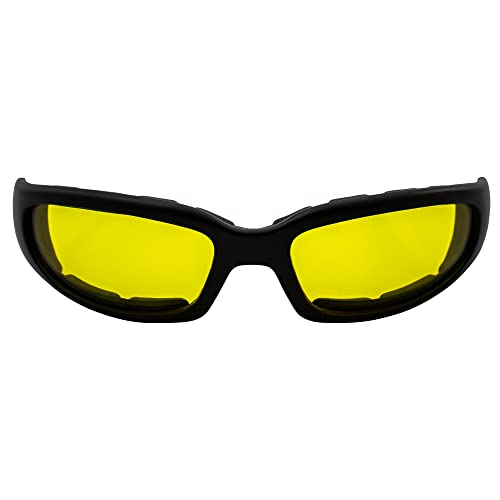 Global Vision Chicago Motorcycle Riding Sunglasses Black Frame w/Yellow Lenses2