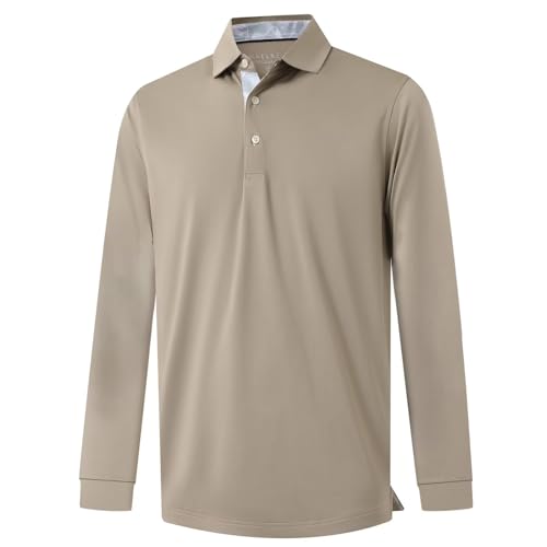 Mens Polo Shirts Short and Long Sleeve Casual Solid Stylish Dry Fit Performance Designed Collared Golf Polo Shirts for Men