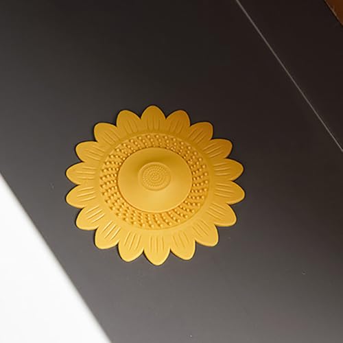 Tapón de desagüe universal para fregadero y bañera, protector anticaída de cabellos, fabricado en silicona grado alimenticio, color amarillo miniatura 7