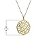 MORGAN & PAIGE 18k Yellow Gold Plated 925 Sterling Silver Filigree Round Flower Pendant Necklace, Hypoallergenic and Lightweight Gold Pendant Necklace for Women, Jewelry Gift for Her 18