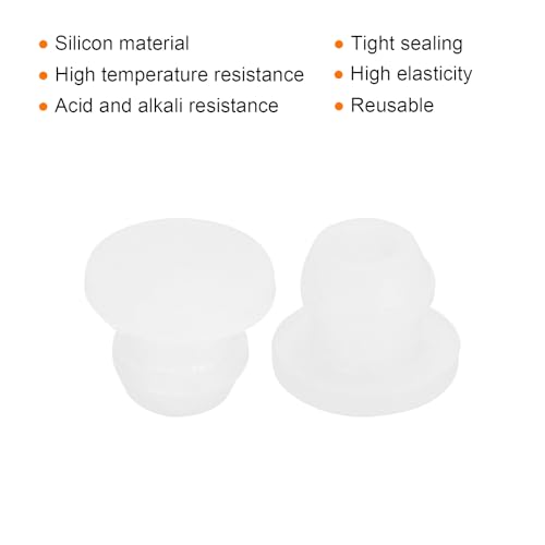 Image of MECCANIXITY Silicone Snap in Locking Hole Plugs Rubber Panel Seal Cover Flush Type Panel Round for Kitchen Rubber Bulkheads Waterproof Sealing Plugs 5.5mm /0.22 Inch Dia Transparent,Pack of 30