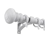 Barra de Cortina Romana con remates Decorativos Que representan el carácter Chino Que Significa «Buena Suerte».para Salon Sala de Estar y Dormitorio(Matte White,2.6m(8.5ft))