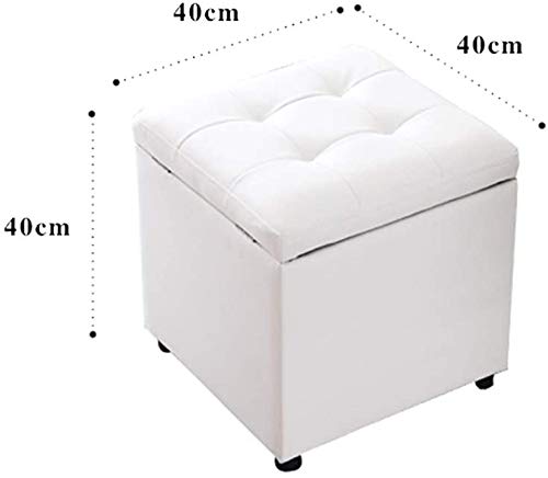Pouf de rangement avec compartiment coffre similicuir