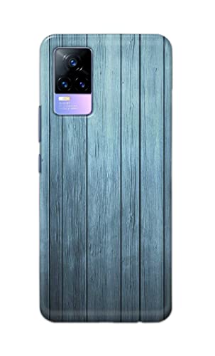 Image of Printed Hard Back Cover Case for Vivo Y73 | Vivo V21e 4G Back Cover (Wooden Blue) -1302