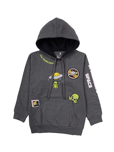 Image of KiddoPanti Unisex Solid Pullover Hooded Fleece Sweatshrit | Cotton Poly Fleece Fabric | Waist Length, Full Sleeve Hoodie | 2 Kangaroo Pockets | Winter Wear for Boys & Girls