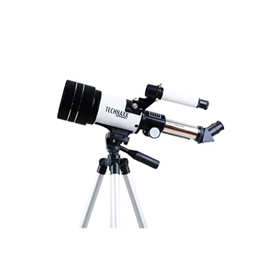 Telescopio Technaxx para la observación del Paisaje y del Cielo - Trípode Ajustable en Altura, 3 Lentes, Lente de Barlow, filtros de luz Solar y Verde - Telescopio para Adultos o niños TX-175