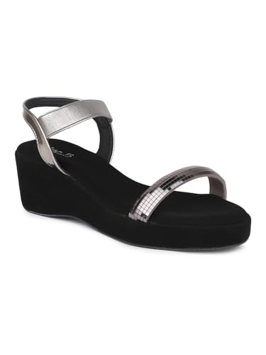 Inc.5 Women Pewter Embellished Wedge Heel (B0CNKLDHTP) Amazon Price History, Amazon Price Tracker