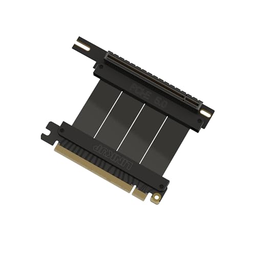Image of LINKUP - AVA5 PCIE 5.0 Riser Cable (Open Box) | RTX5090 RX9070 GPU Ready | x16 128GB /s Speed | Compatible with PCIe 4.0 & WRX80 /WRX90E | Right Angle, Black 5cm (Total Length 9cm)