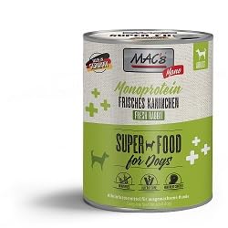 6 Dosen Macs Dog Hundefutter je 800 g (Mono Kaninchen)