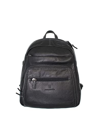 Hexagona Homme Paris Sac dos pour Homme Collection CONFORT Noir en Cuir de vachette grain, Noir, Taille unique EU