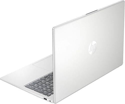 Image of HP 15.6 inch Business Laptop with 1-Year Microsoft Office 365 with Copliot AI, 8GB RAM 128GB SSD, Quad-Cores Intel Processor, Windows 11, PLUSERA Earphones & 8-in-1 Hub Included, Natural Silver