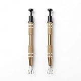 2-Pack 4-Prong Pick Up Tool for Small Objects – Professional Piercing Ball Grabber & IC Chip Retriever – Coffee Brown Stainless Steel Jewelry Pickup Tool for Beads, Screws, and Electronic Components