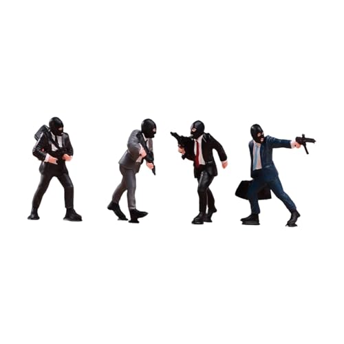 4 figuras miniatura escala 1:64 para dioramas miniatura 1