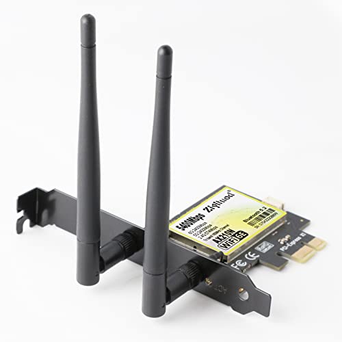Tarjeta WiFi, Ziyituod WiFi 6E AX210N PCIe Tarjeta | hasta 5400Mbps | Tarjeta de Red WiFi con Bluetooth 5.2 | Tri-Bands(6GHz/5GHz/2.4GHz) | OFDMA | MU-MIMO | Latencia Ultrabaja | para Windows 10/11 Cover