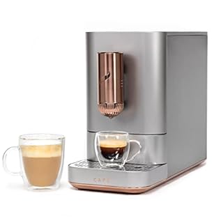 Café Affetto Automatic Espresso Machine | Brew in 90 Seconds | 20 Bar Pump Pressure for Balanced Extraction | Five Adjustable Grind Size Levels | WiFi Connected for Drink Customization | Steel Silver (B09K8TY5MJ)