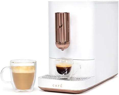 Café Affetto Automatic Espresso Machine | Brew in 90 Seconds | 20 Bar Pump Pressure for Balanced Extraction | Five Adjustable Grind Size Levels | WiFi Connected for Drink Customization | Matte White