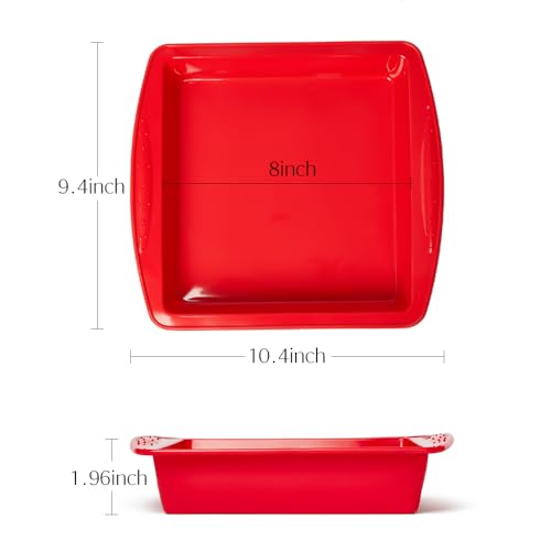 image for saphe 8 inch Silicone Square Cake Pan Nonstick Silicone Cake Molds, Br