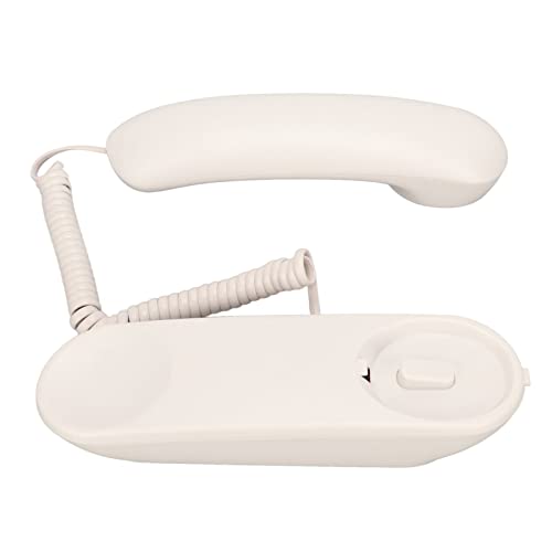 Teléfono fijo con cable para pared, botones grandes blancos miniatura 4