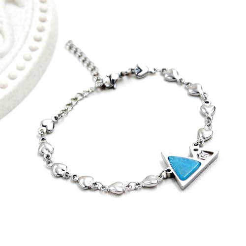 Image of Uloveido Stainless Steel Heart Chain Link Bracelet - Religious Inspirational Mustard Seed Charm Bracelet for Women Lady Y4431