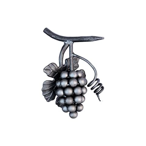 UHRIG ® Wein-Traube mit Ast aus geschmiedetem Stahl, Weinrebe-Zierelement für Metall-Zaun uvm Cover