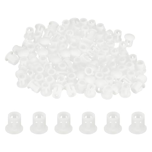 Image of uxcell 100pcs Nylon Plastic Hole Plugs, 1 /5 inch (5mm) Round Drill Screw Hole Plugs Covers, White