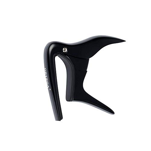Ortega Guitars Capo Instrument Accessory - Flat - for Ukulele Banjo, Mandolin - Aluminum Alloy, Black (OCAPOUKE-SBK)