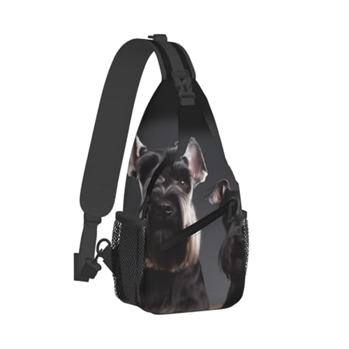 Mochila tipo bandolera cruzada para hombre negra miniatura 2