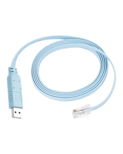 GELRHONR Cable de consola USB a RJ45, conector USB macho a RJ45, cable de consola serie, adaptador de enlace para ordenadores/portátiles en Windows, OS, Linux azul (1,8 m/6 ft)