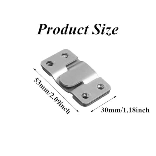 Image of 4Pairs(8Pcs) 53 x 30mm Flush Mount Bracket Stainless Steel Heavy Duty Hanging Picture Frame Hooks Z Clip Interlocking Hang Buckle for Pictures Mirrors Frames(Silver)