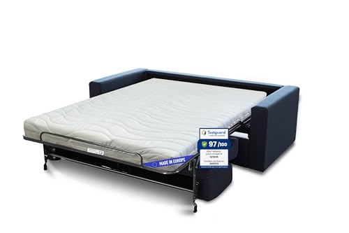Kiby® Matelas pour canapé lit 140 x 190 cm, hauteur 12 cm, (certifié OEKO-TEX® et CERTIPUR™), tissu 3D thermorégulable, amovible et lavable