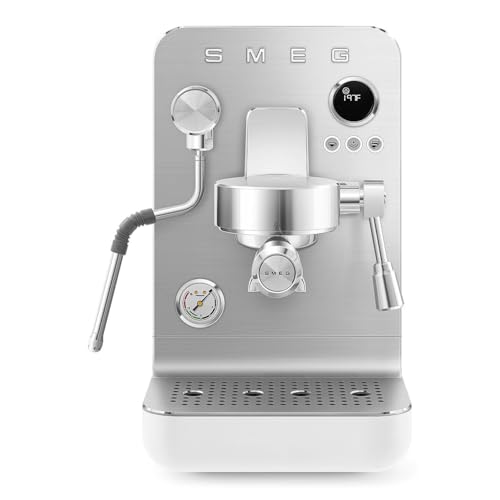 Image of Smeg Semi-Pro Espresso Machine - 15-Bar Pump, Triple Thermoblock Heating, 58mm Filter Holder & Steam Wand - Made in Italy (White)