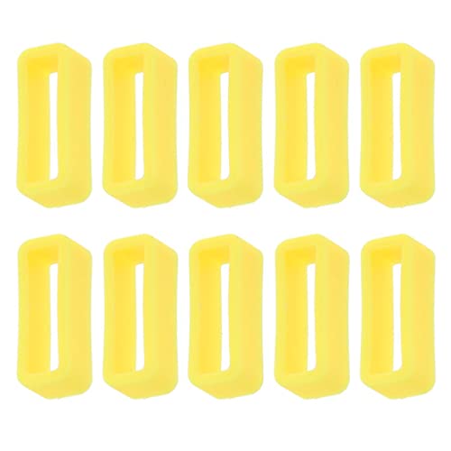 Bracelet en silicone souple avec boucles en caoutchouc jaune 20mm x10