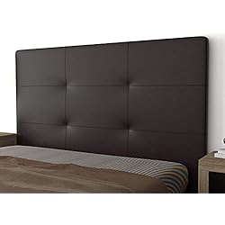 Canapé Polipiel Chocolate LA WEB DEL COLCHON - Cabecero tapizado Andrea para Cama de 150 (160 x 120 cms) | Cabezal Chocolate Polipiel