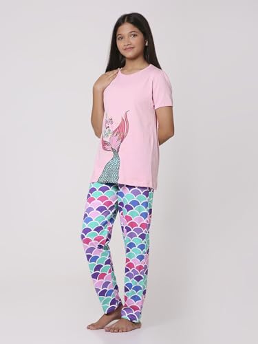 Image of TotzTouch Cotton Girls Night Suit | Pajama Set | Night Dress Graphic Printed Age 6 Months to 15 Years Different Patterns Suitable for Summer and Winter to Choose (Pack of 1)