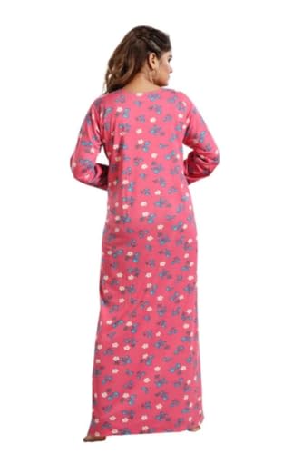 Image of Onekbhalo Women's Cotton Floral Kaftan Nighty Maxi Gown (OK Free Size)