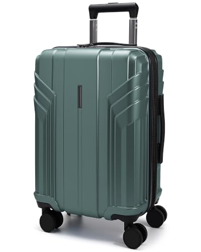 Image of BAGSMART Expandable Carry On Luggage 22x14x9 Airline Approved, Haze Green | Spinner Wheels, TSA Lock, Lightweight Hard Shell, Suitcase,22x14x9 Airline Approved,