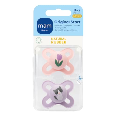 MAM Original Start Latexschnuller, 0-2 Monate, Rosa, 2 Stück – Ansicht 2