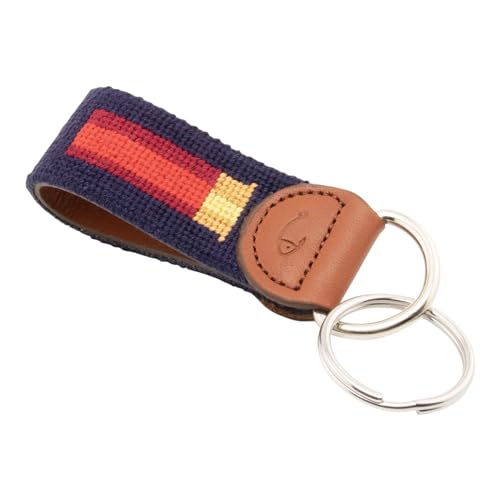 Image of Leather Hand-Stitched Needlepoint Key Fob or Key Chain